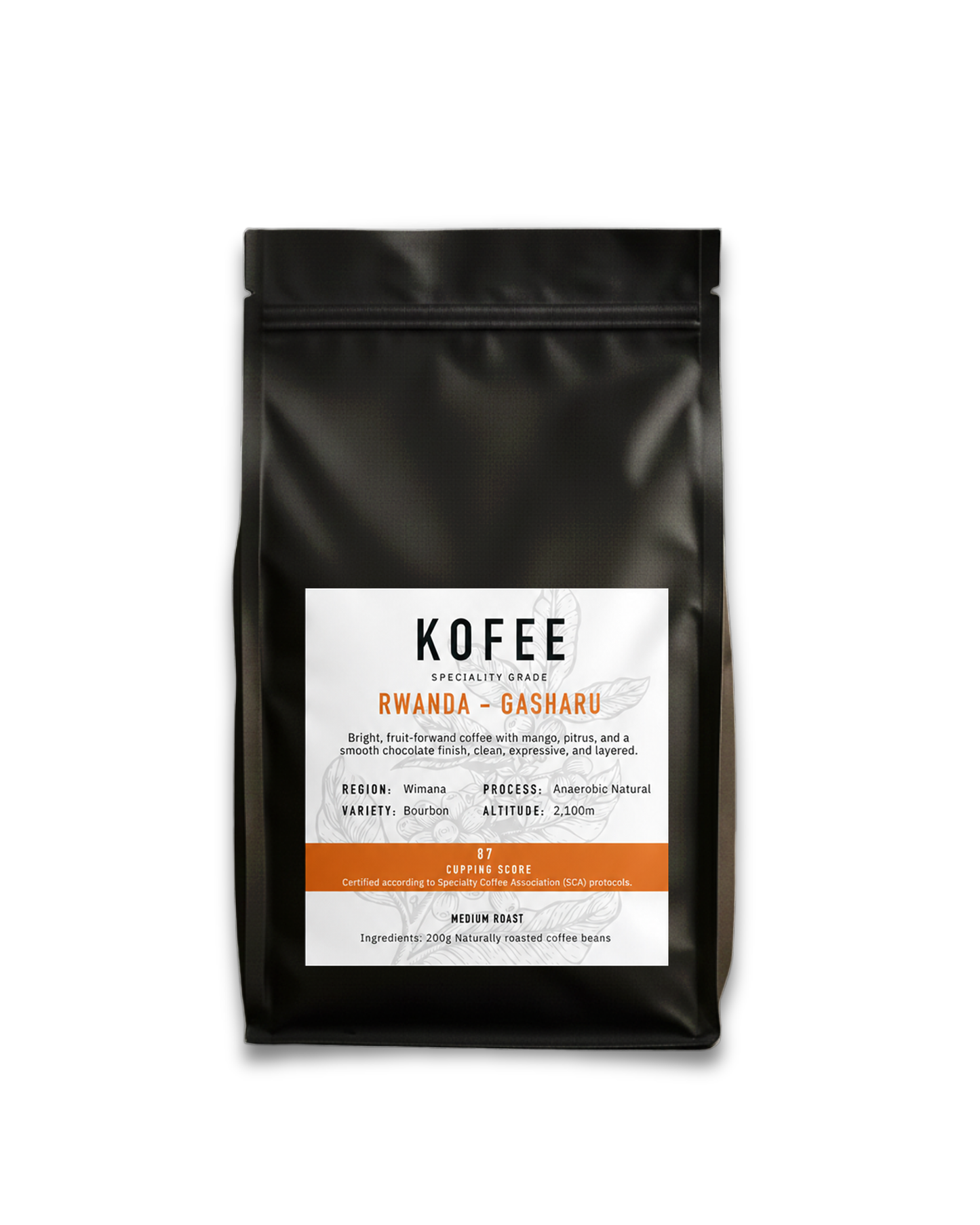 Kofee Speciality Grade - RWANDA - GASHARU (250g) BEANS)